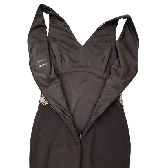 RW&CO Black and Cream Embellished V-Neck Sheath Dress - Picture 5 of 8